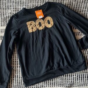 Hey and EEK Size Medium BOO Halloween pullover sweatshirt NWT